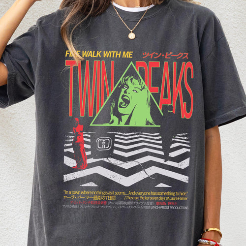 90'S Tv Show Japanese Movie Poster Lynch Tee Laura Palmer Comfort Colors (1)
