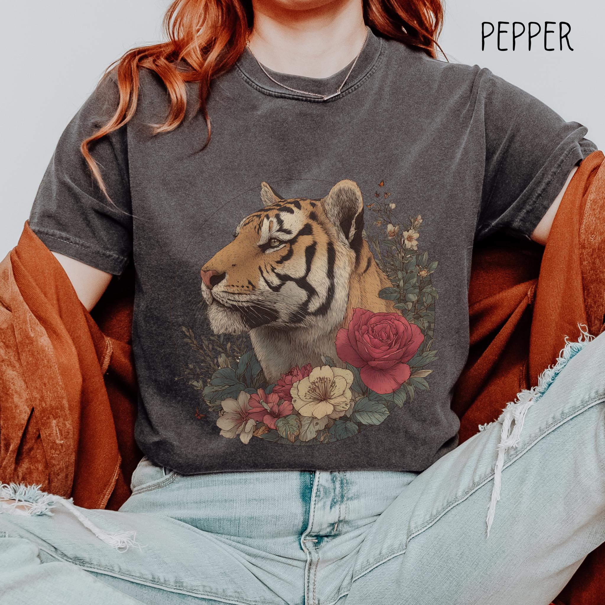 Vintage Tiger Comfort Colors Floral Mosaic Ar Unisex T-shirt, Sweatshirt, Hoodie (1)