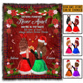 Personalized Best Friends Sisters Forever Never Apart Blanket – Custom Girls Bestie BFF Christmas Blanket