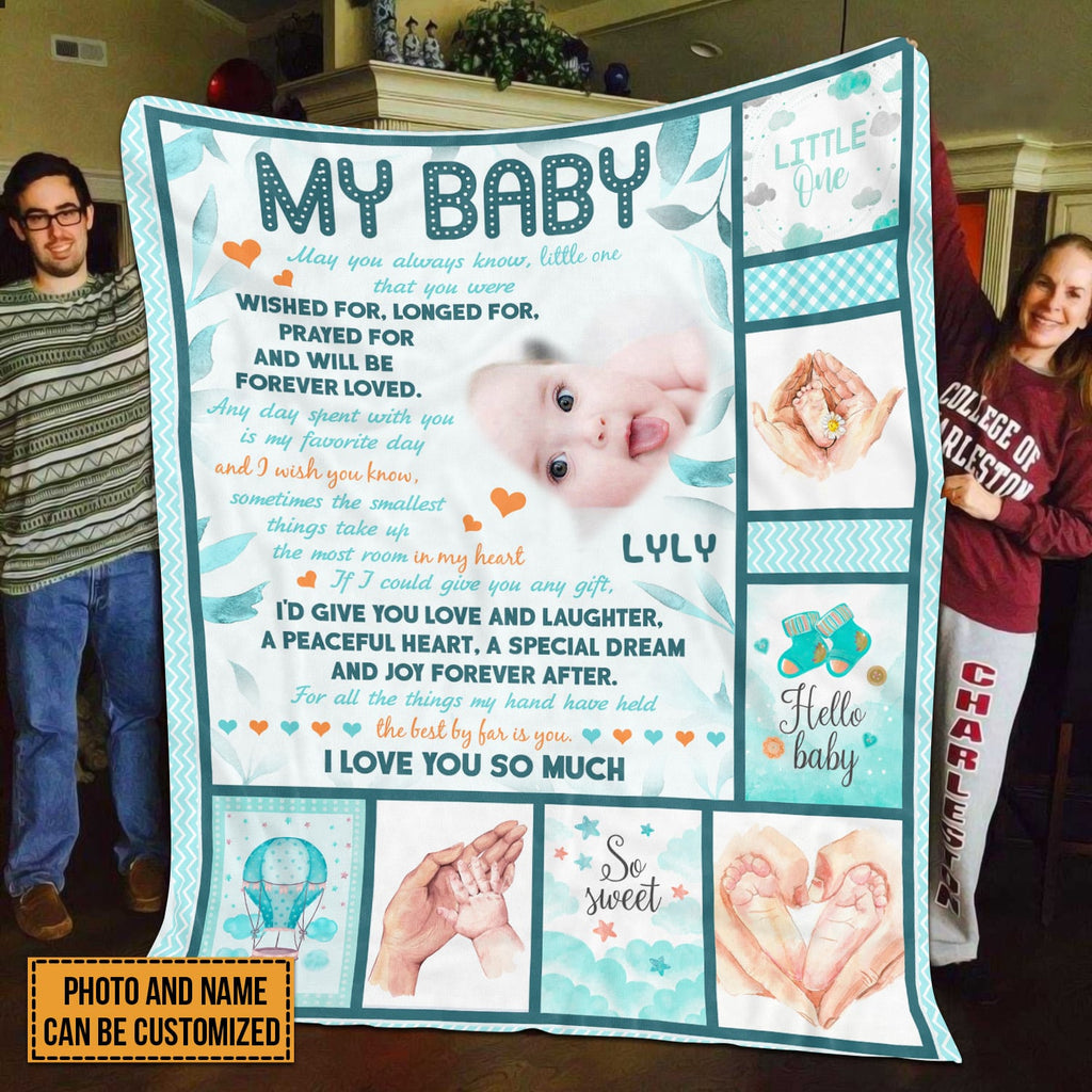 Custom Photo Baby Blanket I Love You So Much Fleece Blanket – Sherpa Blanket – Woven Blanket