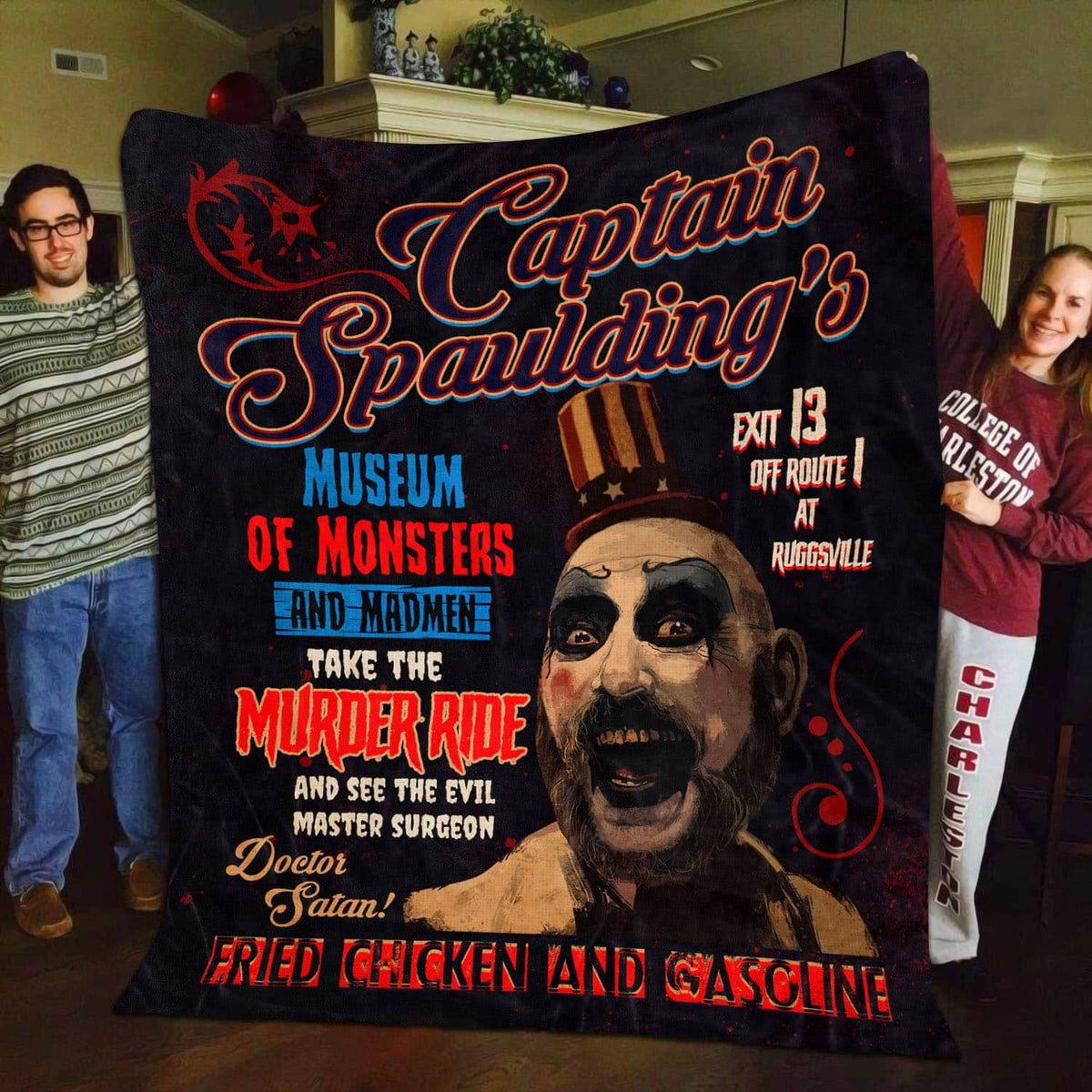 Captain Spaulding’s Museum Of Monsters And Madmen House Of 1000 Corpses Fleece Blanket – Mink Sherpa Blanket
