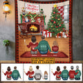 Personalized Family Merry Christmas Fleece Blanket – Sherpa Blanket – Custom Family Christmas Blanket Gifts