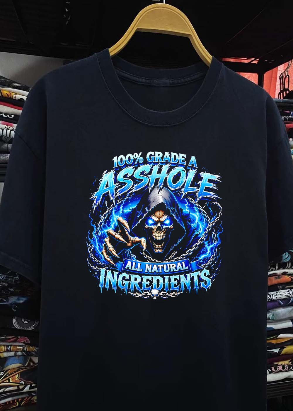 100′ Grade A Skull Grim Reaper Reaching Out All Natural Ingredients T-Shirt