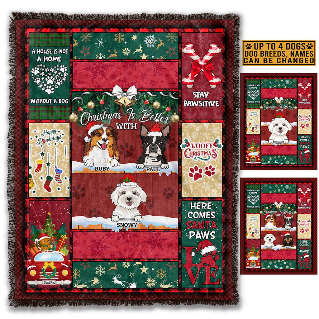Christmas Is Better With Personalized Dog Breed Fleece Blanket – Sherpa Blanket – Christmas Dog Lovers Gifts