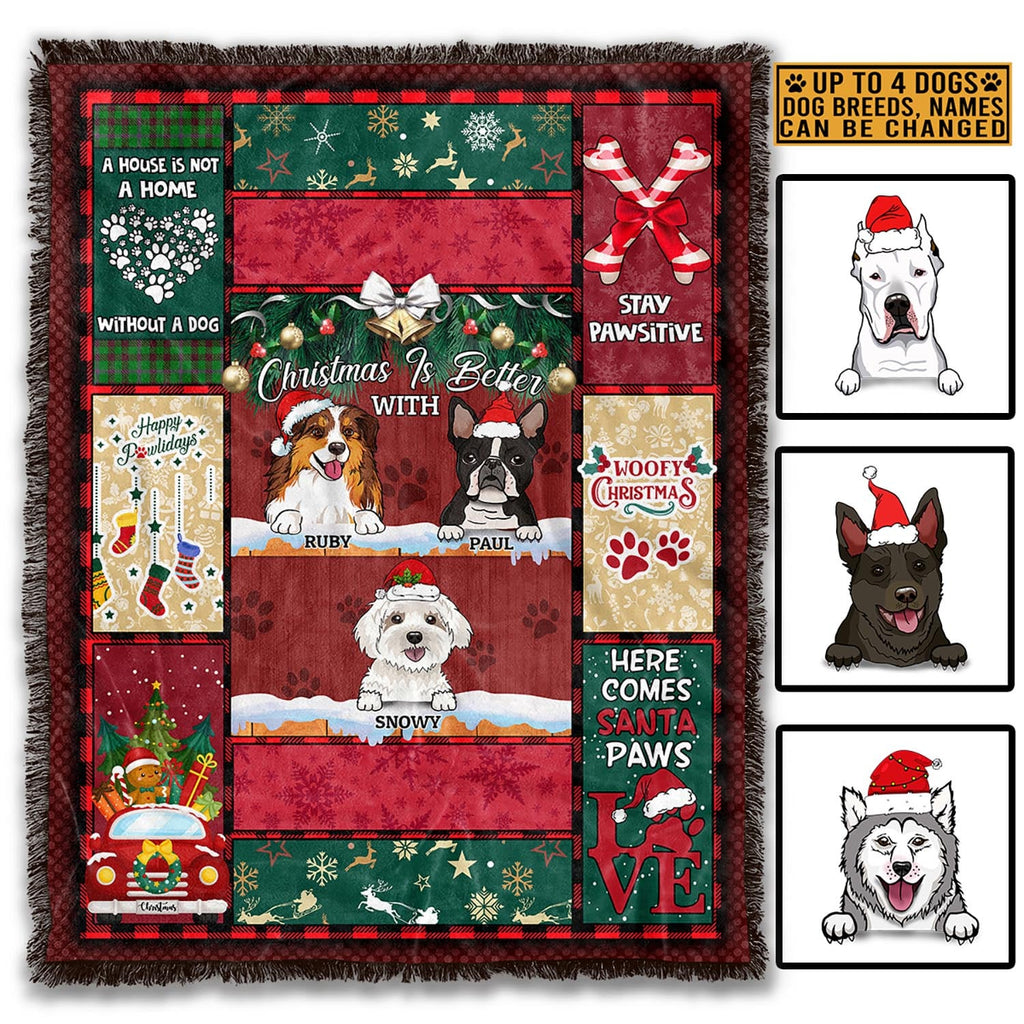 Christmas Is Better With Personalized Dog Breed Fleece Blanket – Sherpa Blanket – Christmas Dog Lovers Gifts
