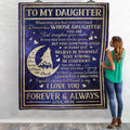 Wolf From Mom To My Daughter I Love You To The Moon And Back Fleece Blanket – Mink Sherpa Blanket