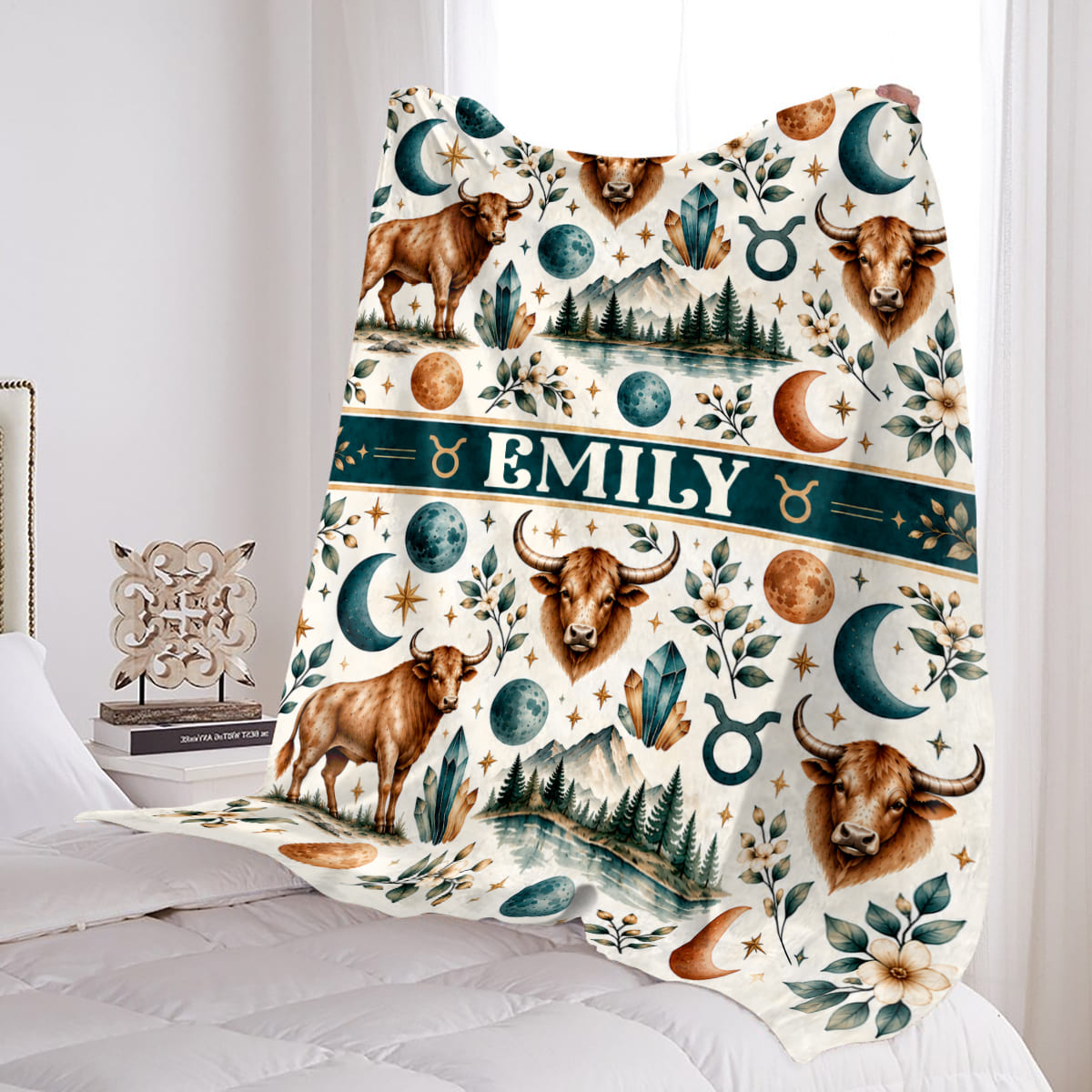 Taurus Baby Blanket, Personalized Zodiac Blanket, Custom Taurus Baby Gift, Taurus Newborn Gift, Baby Nursery Blanket