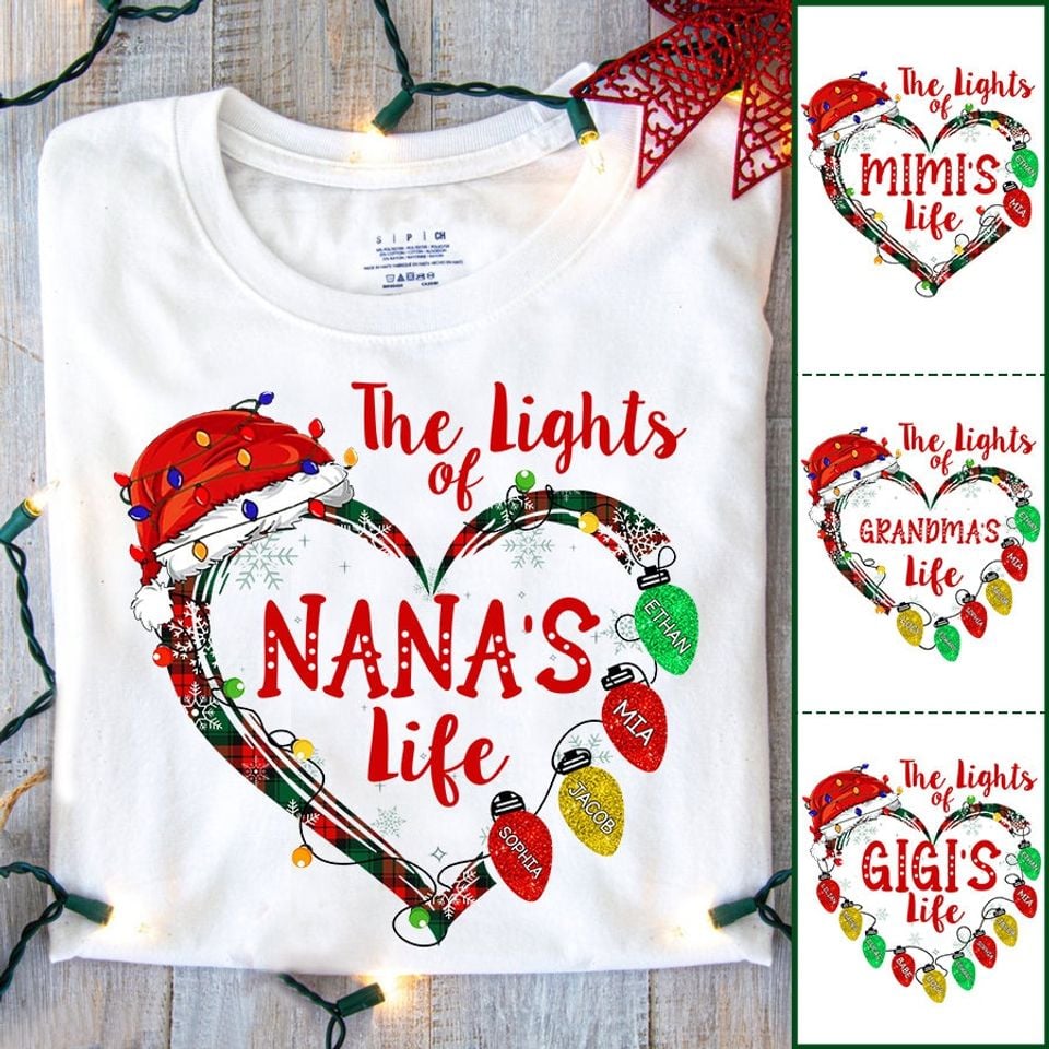 Christmas Nana Claus Shirt, Custom Christmas Grandma Nana Mimi Shirt