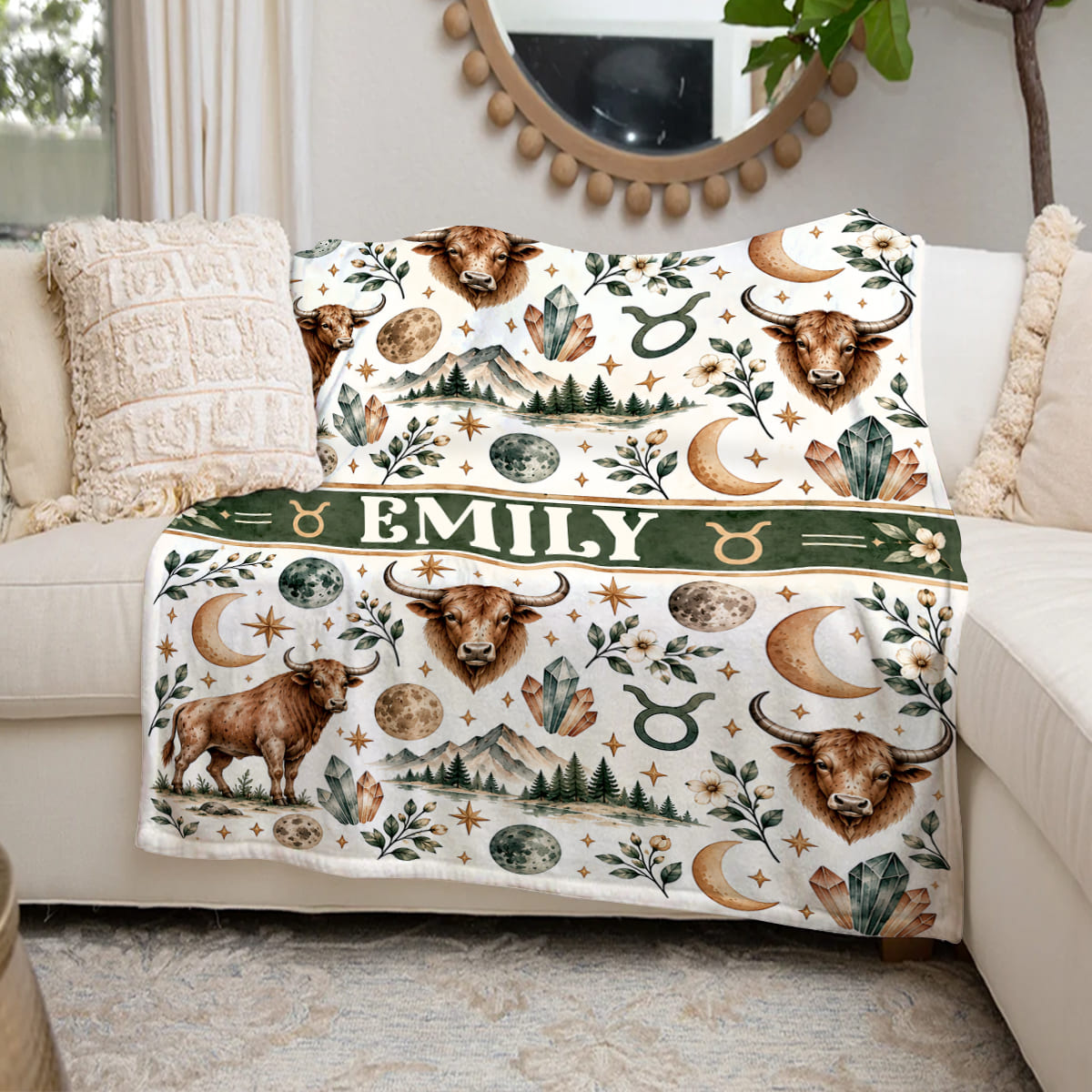 Taurus Baby Blanket, Personalized Zodiac Blanket, Custom Taurus Baby Gift, Taurus Newborn Gift, Baby Nursery Blanket