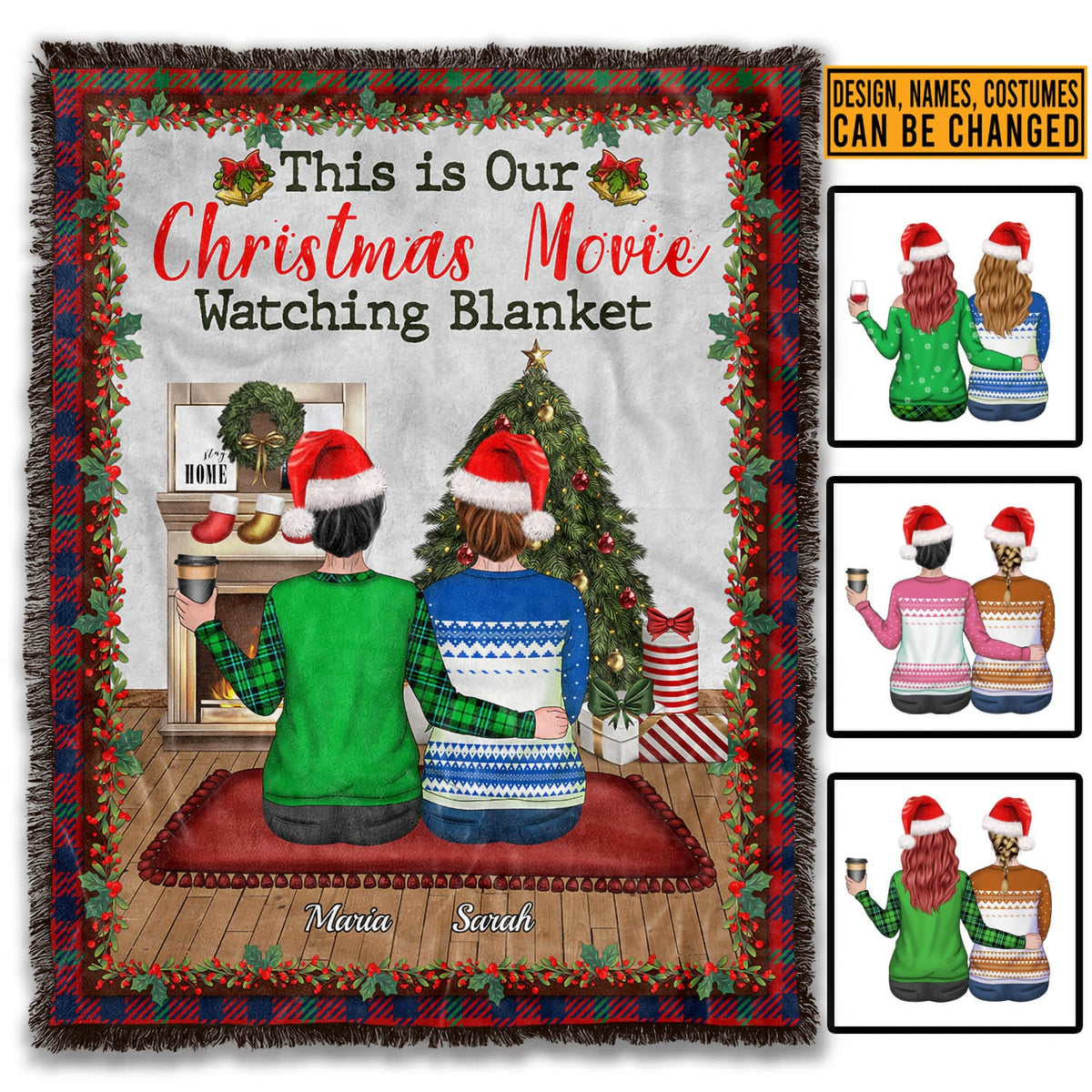 Personalized This Is Our Christmas Movie Watching Blanket – Bestie Best Friend Christmas Throw Blanket