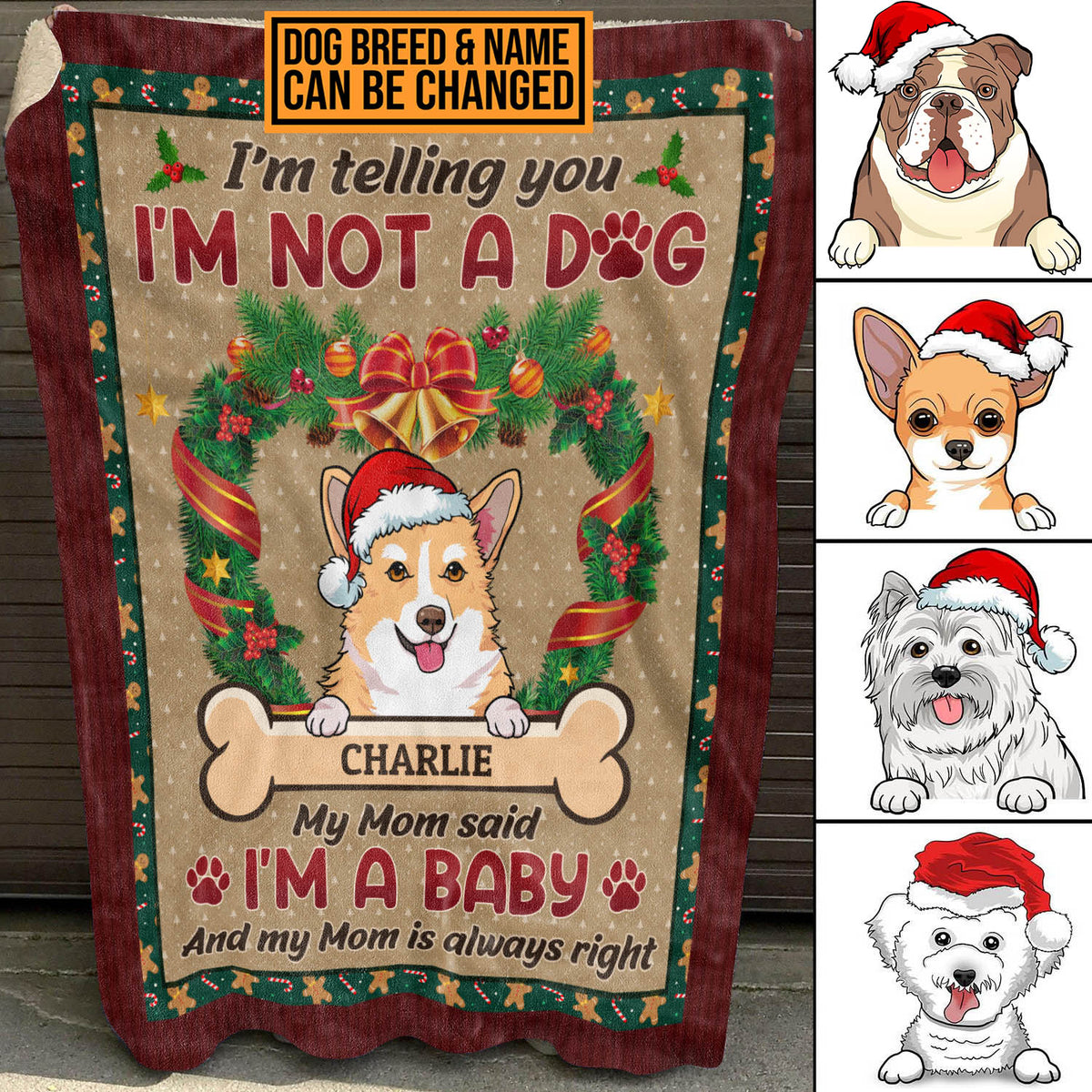 Personalized Dog Breeds I’m Telling You I’m Not A Dog Blanket – Christmas Dog Lover Throw Blanket