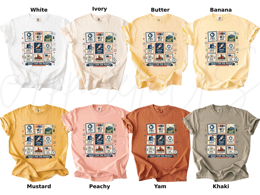 Comfort Colors Built People Liberal Fourth July Tee Pbs Usps Nasa Leftist Protest Tee (3)