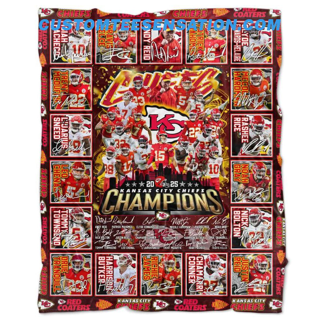 2025 Kansas City Chiefs Champions Fleece Blanket