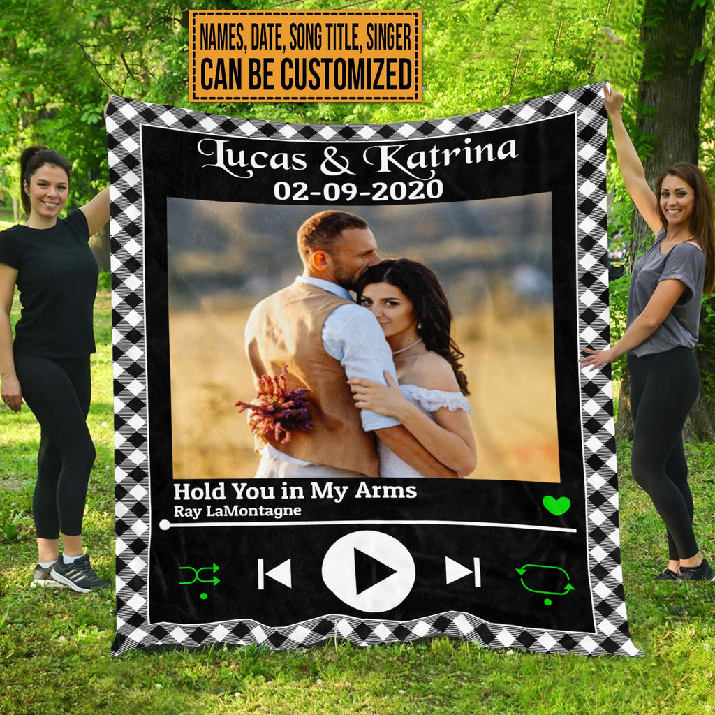 Custom Music Photo Valentines Gifts Personalized Custom Blankets for Boyfriend Gifriend Fleece Blanket – Mink Blanket