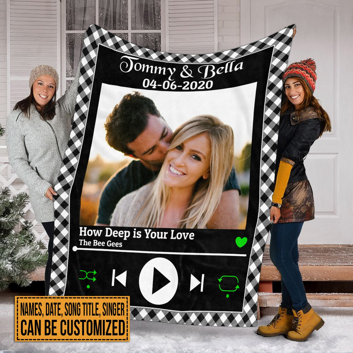Custom Music Photo Valentines Gifts Personalized Custom Blankets for Boyfriend Gifriend Fleece Blanket – Mink Blanket