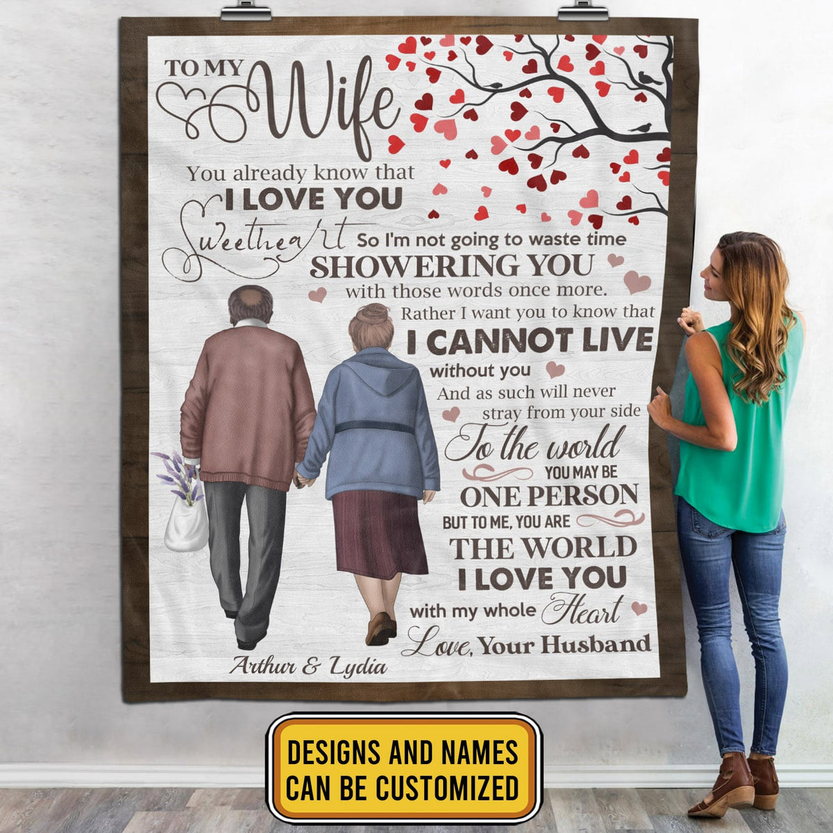 Personalized Old Couple To My Wife Blanket – Gifts From Husband To Wife Fleece Blanket