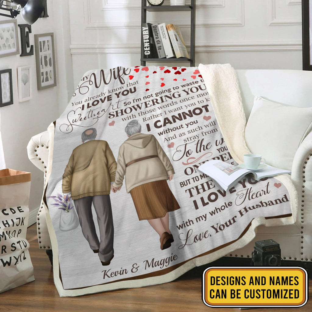 Personalized Old Couple To My Wife Blanket – Gifts From Husband To Wife Fleece Blanket