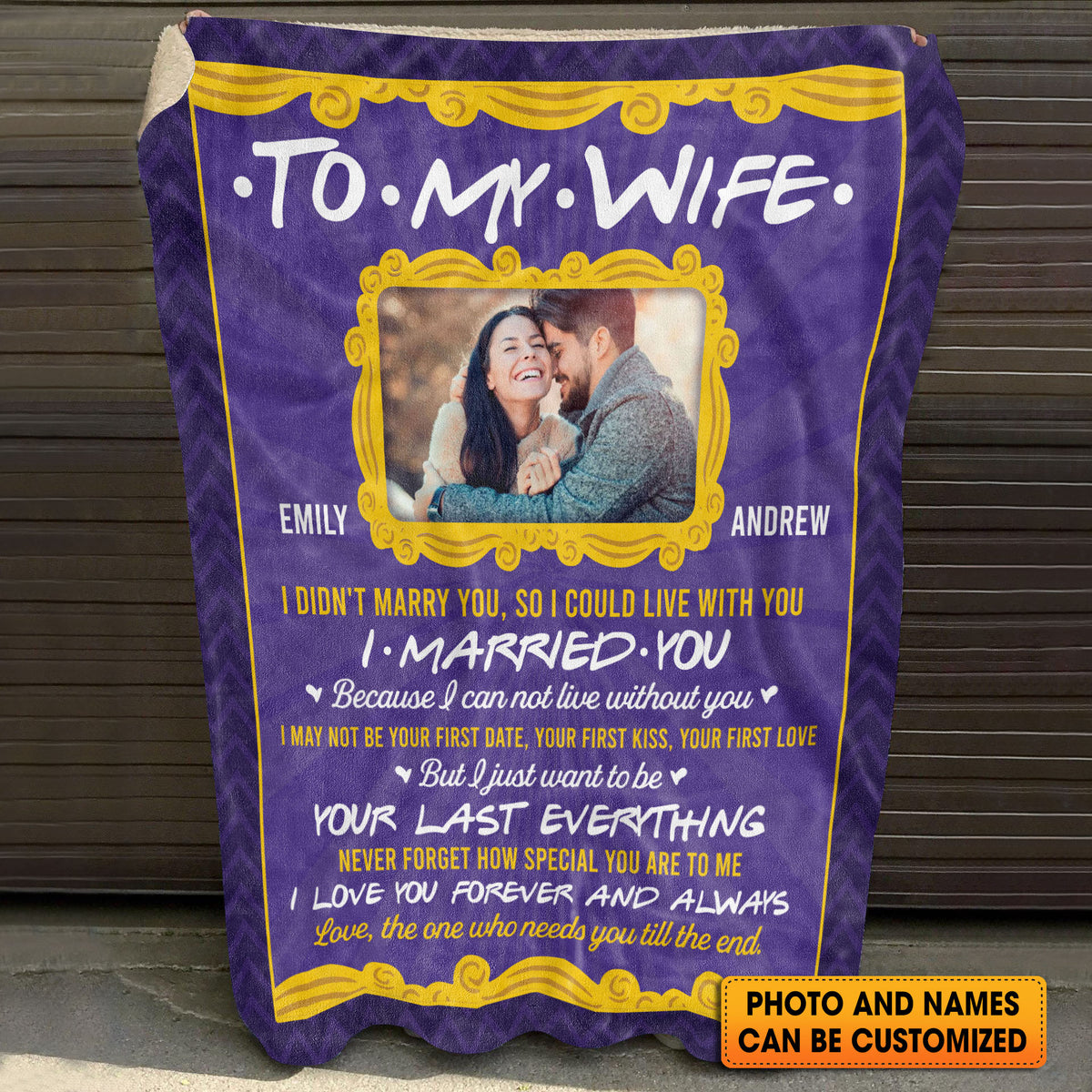 Custom Photo To My Wife I Didn’t Marry You So I Could Live Without You Personalized Anniversary Fleece Blanket