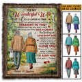 Custom Old Couple To My Wonderful Wife Once Upon A Time God Blessed The Broken Road Fleece Blanket – Sherpa Blanket