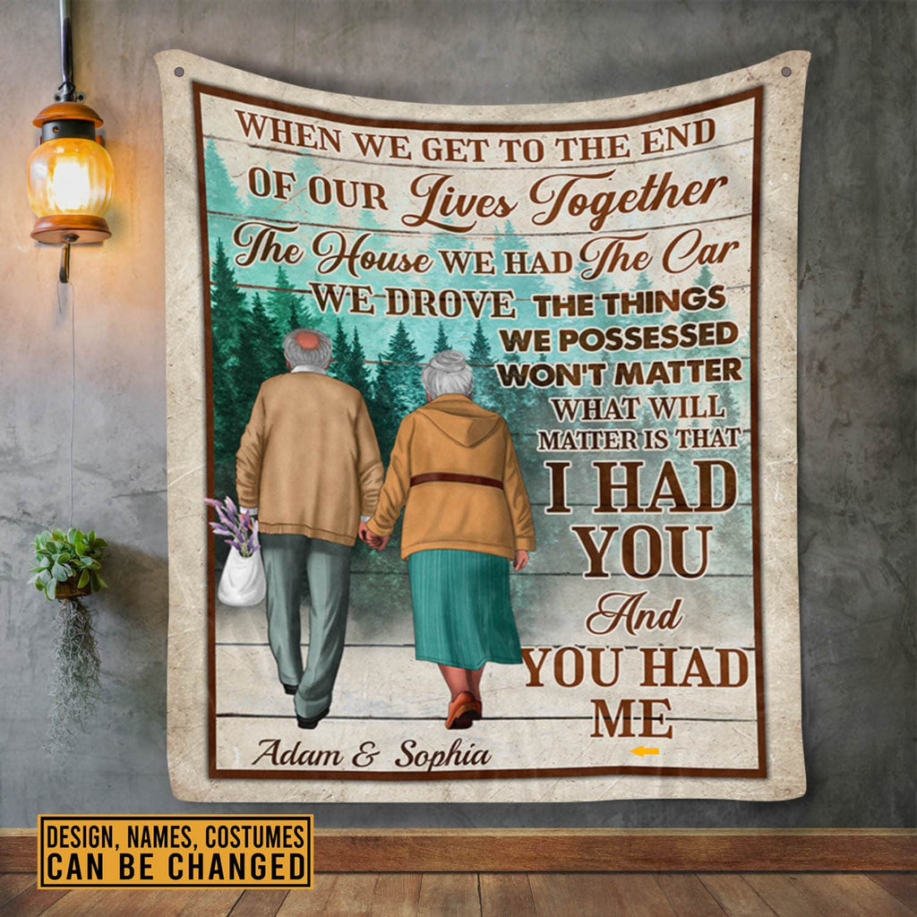 Personalized When We Get To The End Of Our Lives Together Old Couple Fleece Blanket – Mink Sherpa Blanket