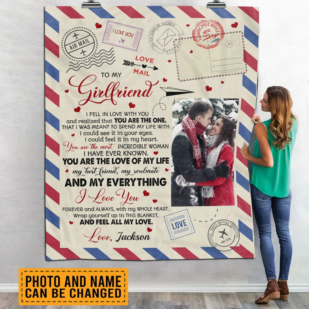 Custom Photo Blanket Valentines Gifts For Her To My Girlfriend I Fell in Love With You and Realized that Fleece Blanket – Mink Blanket