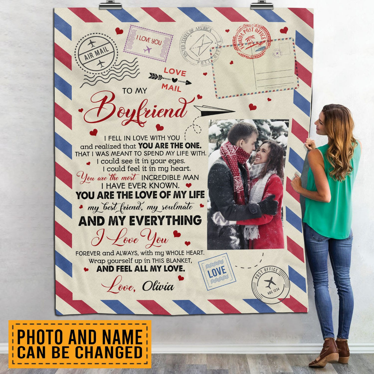 Custom Photo Blanket Valentines Gifts For Him To My Boyfriend I Fell in Love With You and Realized that Fleece Blanket – Mink Blanket