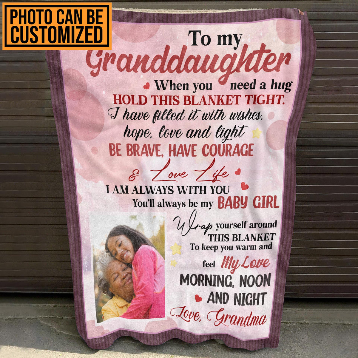 Personalized To My Granddaughter When You Need Hug Hold This Blanket Baby Girl Custom Fleece Blanket – Gift for Granddaughter