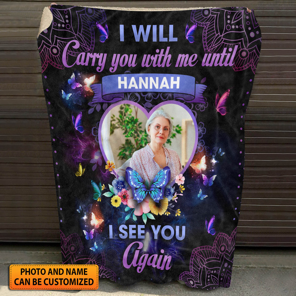 I Will Carry You With Me Until I See You Again Personalized Throw Blanket – Custom Premium Sherpa Blanket