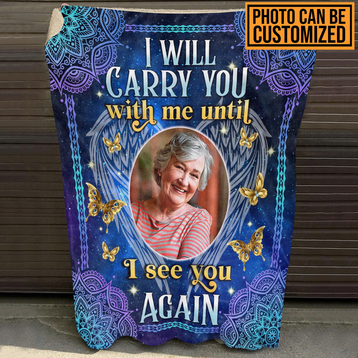 Custom Photo I Will Carry You With Me Until I See You Again Memorial Fleece Blanket – Sherpa Blanket