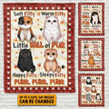 Personalized Cat Breeds Little Ball of Fur Fleece Blanket – Custom Sitting Cats Mink Sherpa Blanket – Woven Blanket
