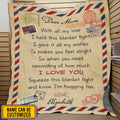 Personalized Dear Mom With All My Love I Held This Blanket Tight Fleece Throw Blanket – Mom Gift Birthday Mom Gift Mother’s Day Blanket Present
