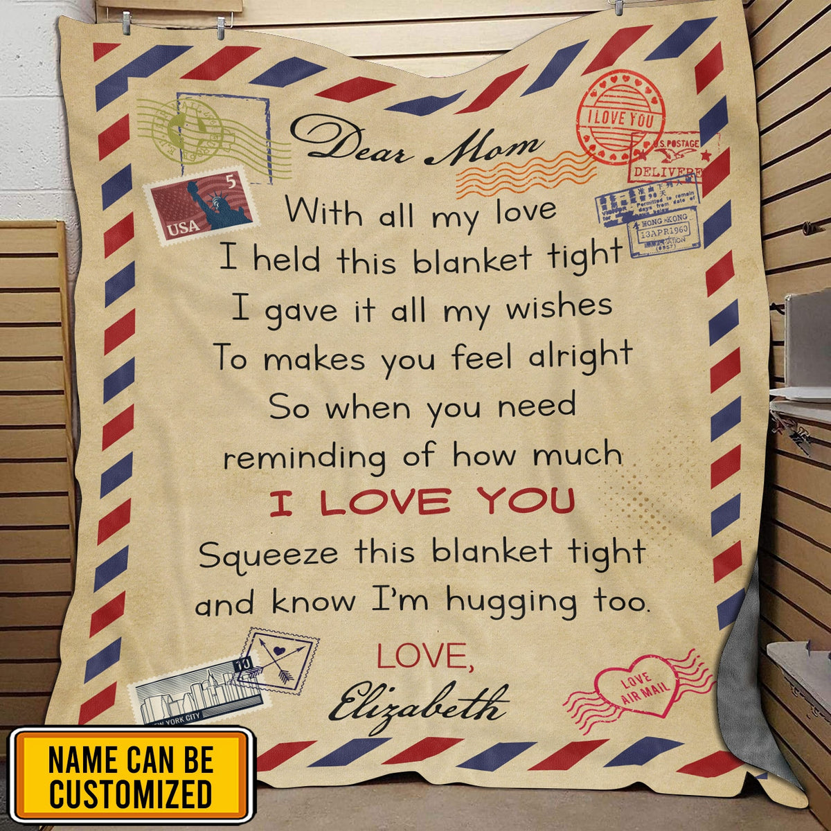 Personalized Dear Mom With All My Love I Held This Blanket Tight Fleece Throw Blanket – Mom Gift Birthday Mom Gift Mother’s Day Blanket Present