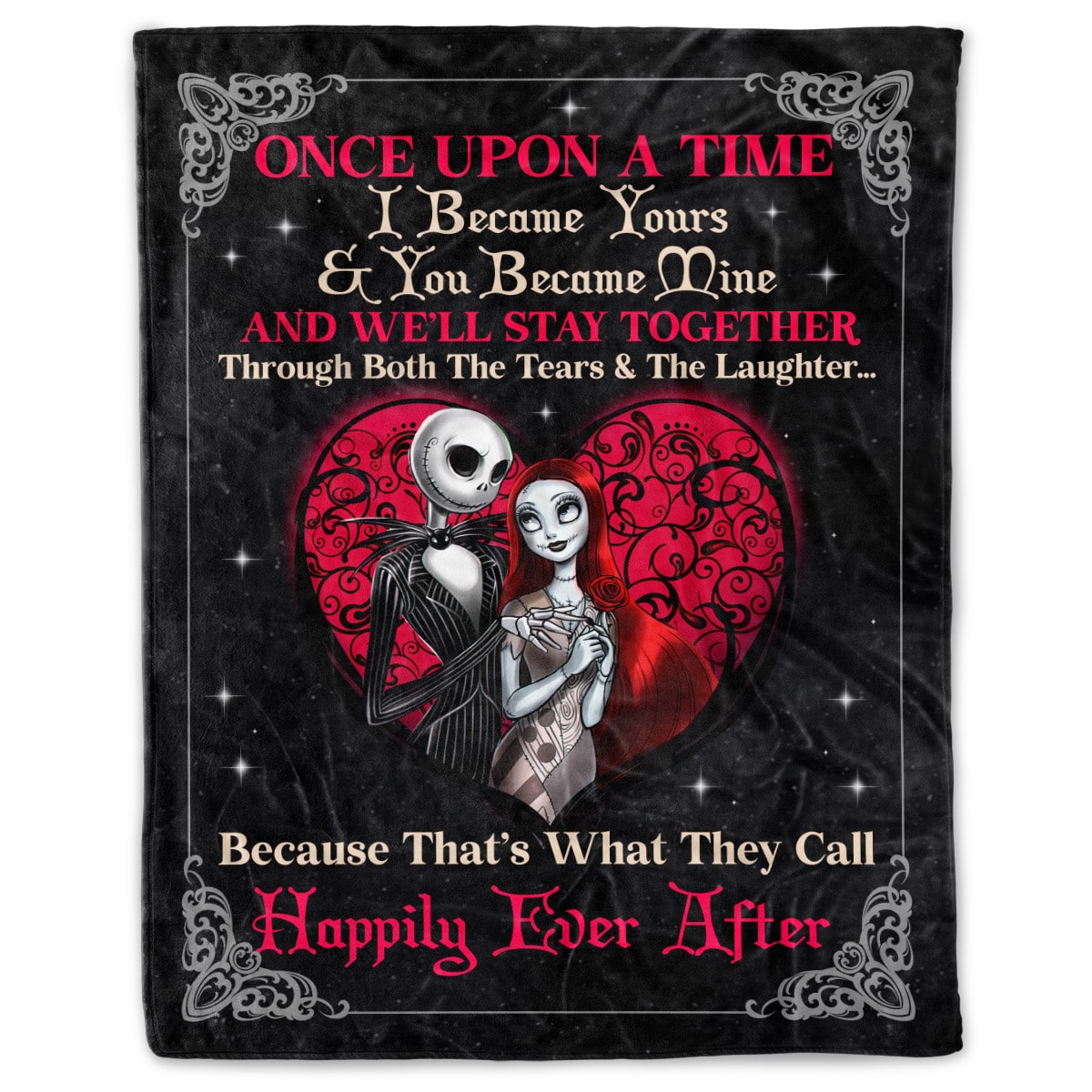Once Upon A Time I Became Yours and You Became Mine Jack & Sally Halloween Couple Throw Blanket – Nightmare Before Christmas Blanket