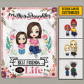 Mother and Daughter Best Friends For Life Personalized Clipart Fleece Blanket – Mink Blanket – Mother’s Day Woven Blanket – Cute Gift For Mom