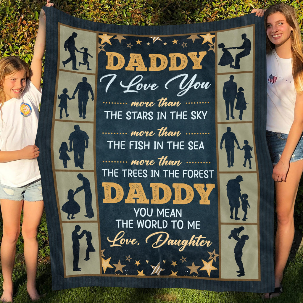 To My Dad Blanket Ultra-Soft Micro Fleece Throw Blankets from Daughter Son – Daddy I Love You More Than The Stars Gift Birthdays Bed Sofa