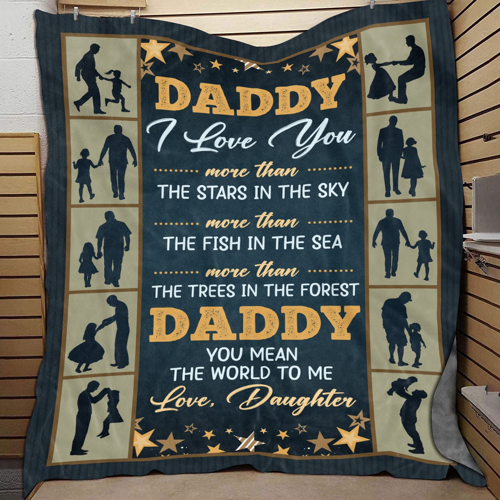 To My Dad Blanket Ultra-Soft Micro Fleece Throw Blankets from Daughter Son – Daddy I Love You More Than The Stars Gift Birthdays Bed Sofa