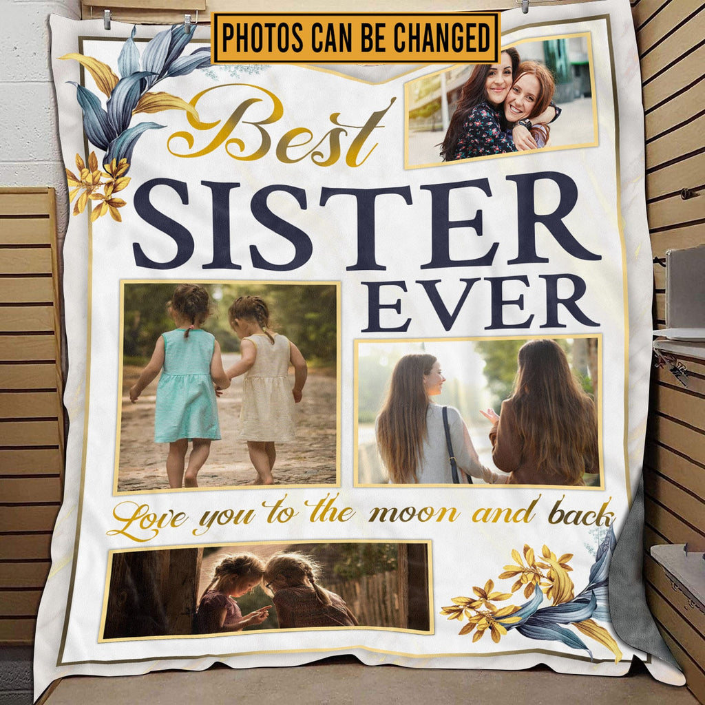 Personalized Photo Blanket for Sister – Sister Gift for Birthday – Sister Gifts Idea – Collage Blanket Fleece Blanket