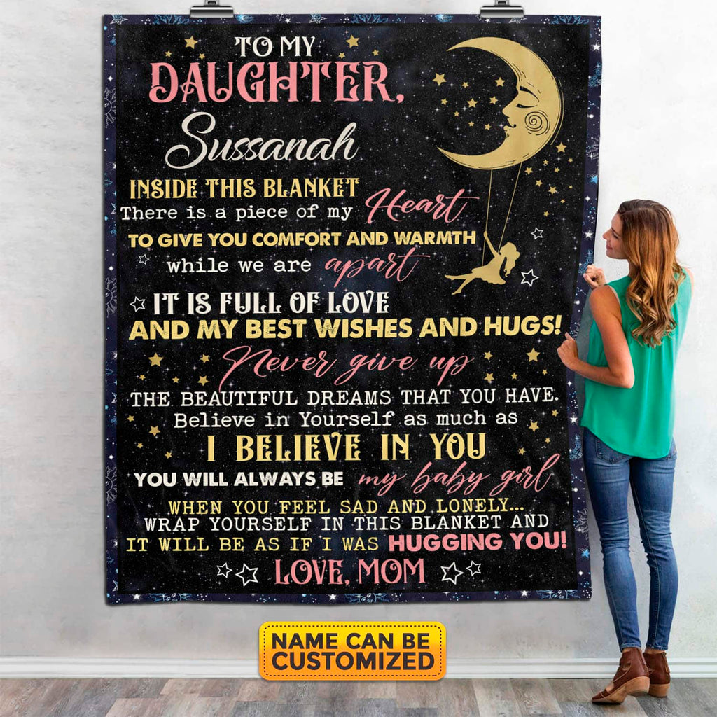 Personalized From Mom To My Daughter Inside This Blanket There Is A Piece Of My Heart Fleece Blanket – Baby Blanket for Daughter