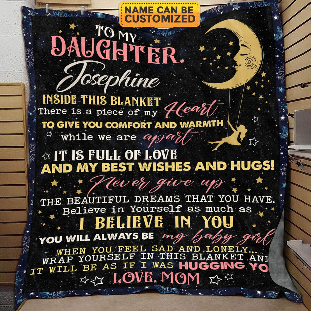 Personalized From Mom To My Daughter Inside This Blanket There Is A Piece Of My Heart Fleece Blanket – Baby Blanket for Daughter