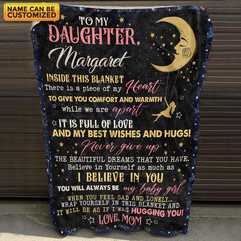 Personalized From Mom To My Daughter Inside This Blanket There Is A Piece Of My Heart Fleece Blanket – Baby Blanket for Daughter