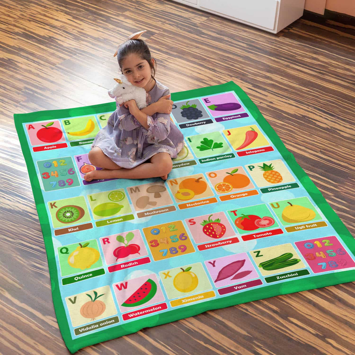 Alphabet Baby Soft Fleece Blanket – Blanket for Newborns, Babies, Nursery – ABC Baby Blanket