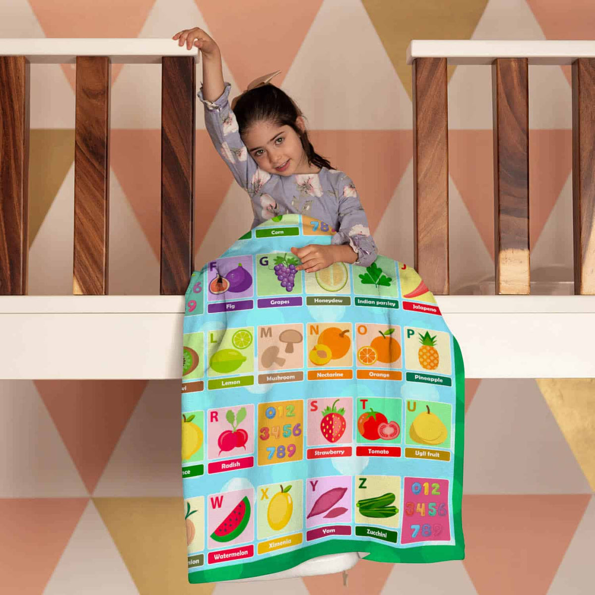 Alphabet Baby Soft Fleece Blanket – Blanket for Newborns, Babies, Nursery – ABC Baby Blanket