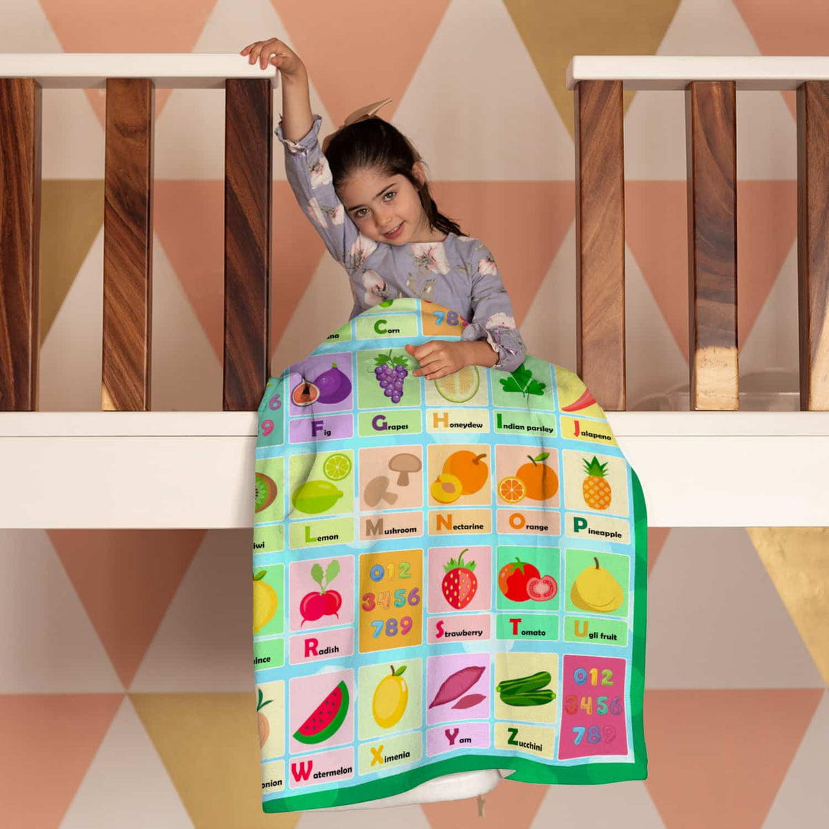 Alphabet Baby Soft Fleece Blanket – Blanket for Newborns, Babies, Nursery – ABC Baby Blanket Birthday Gifts