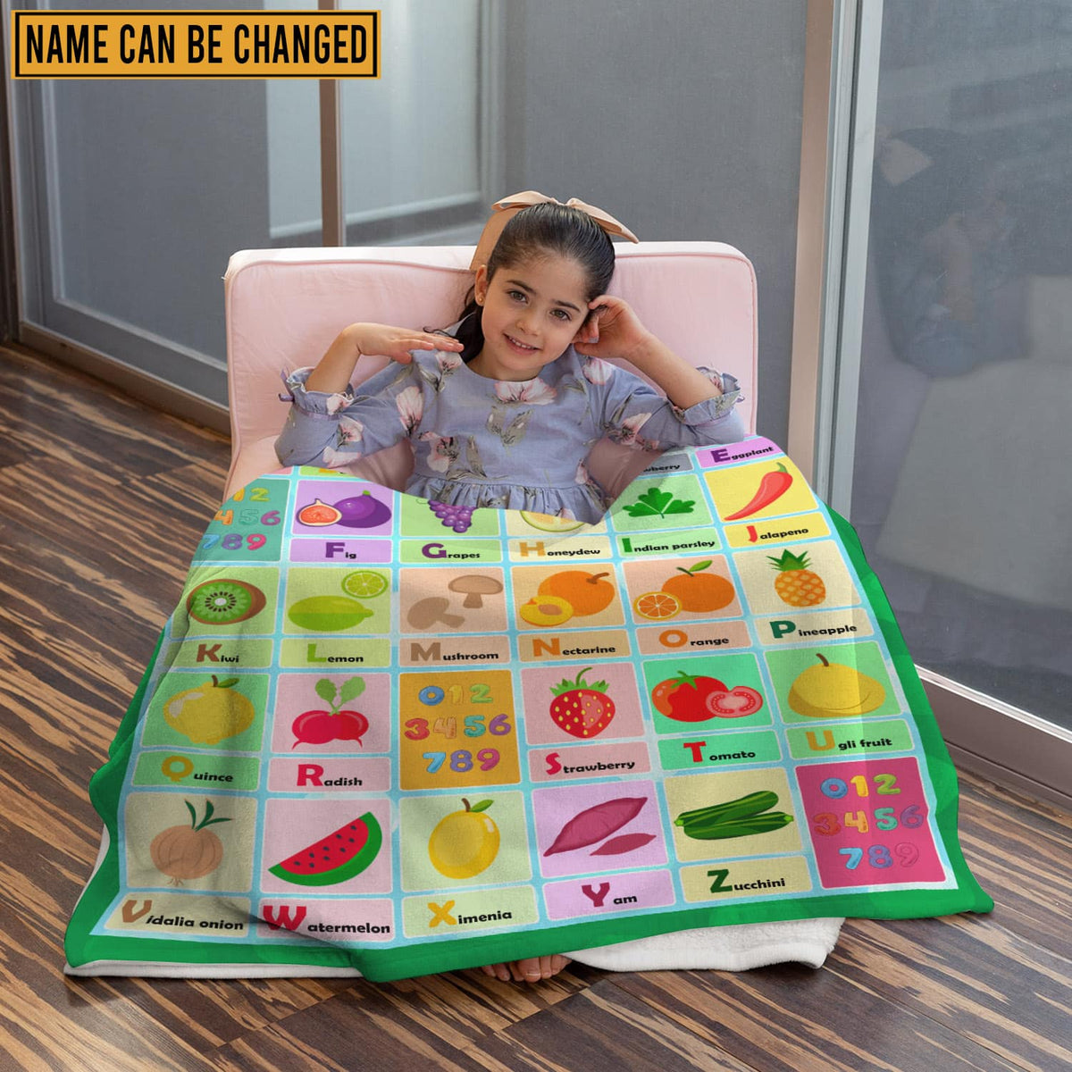 Personalized Alphabet Baby Soft Fleece Blanket – Custom Blanket for Newborns, Babies, Nursery – ABC Baby Blanket