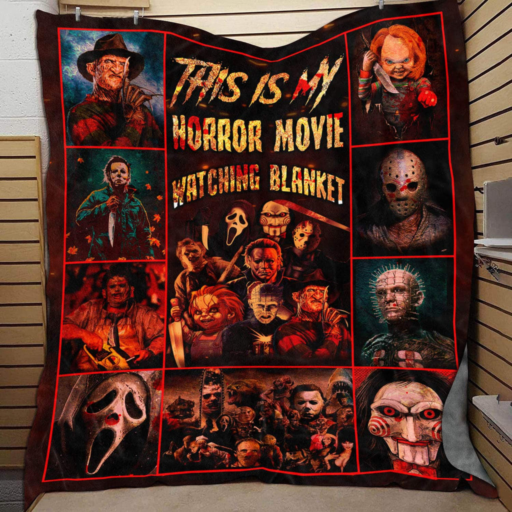 This Is My Horror Movie Watching Blanket Halloween Fleece Blanket – Sherpa Blanket – Woven Blanket