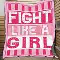 Fight Like A Girl Breast Cancer Awareness Fleece Blanket – Pink Premium Sherpa Blanket