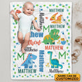 Personalized Name Baby Blanket Dinosaur – Custom Funny Cute Babysaurus Baby Name Fleece Soft Blanket