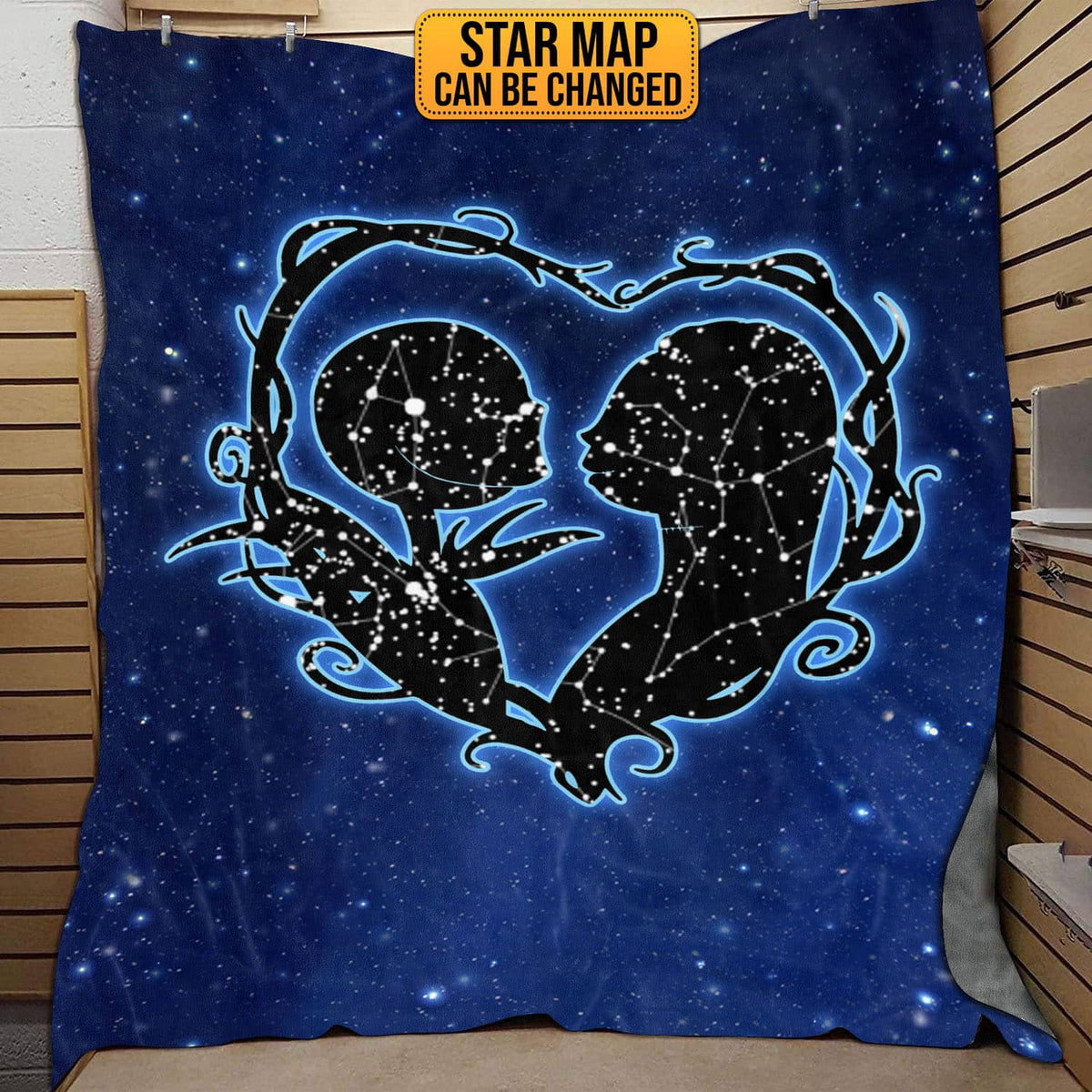 Personalized Starmap Nightmare Before Christmas Blanket – Jack and Sally Star Map Throw Blanket