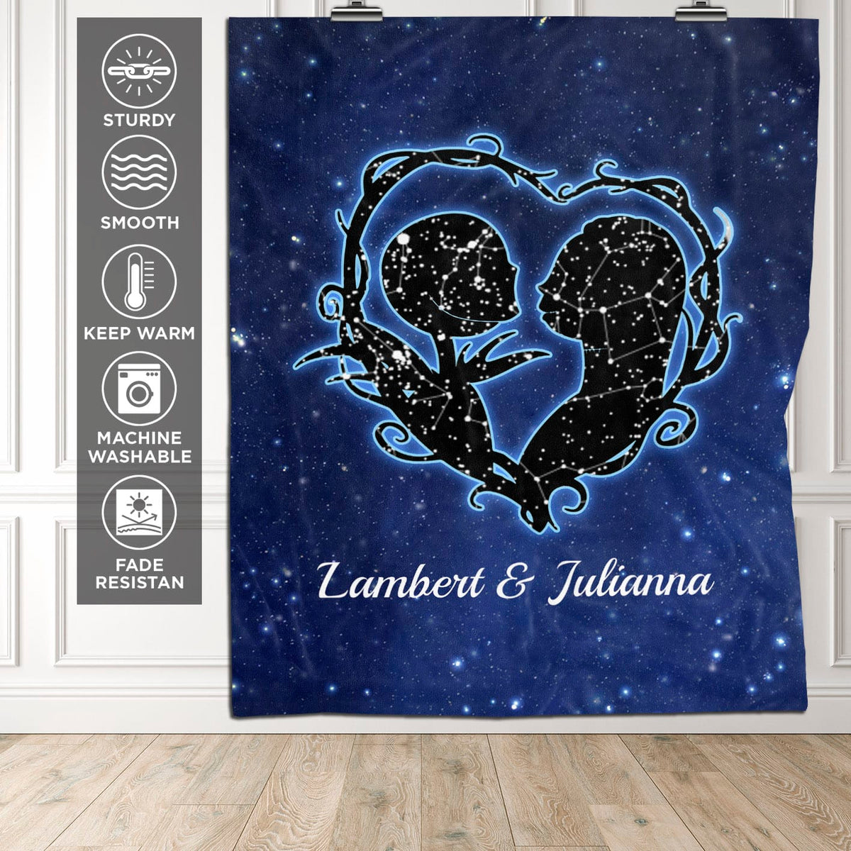 Personalized Starmap Nightmare Before Christmas Blanket – Jack and Sally Star Map Throw Blanket