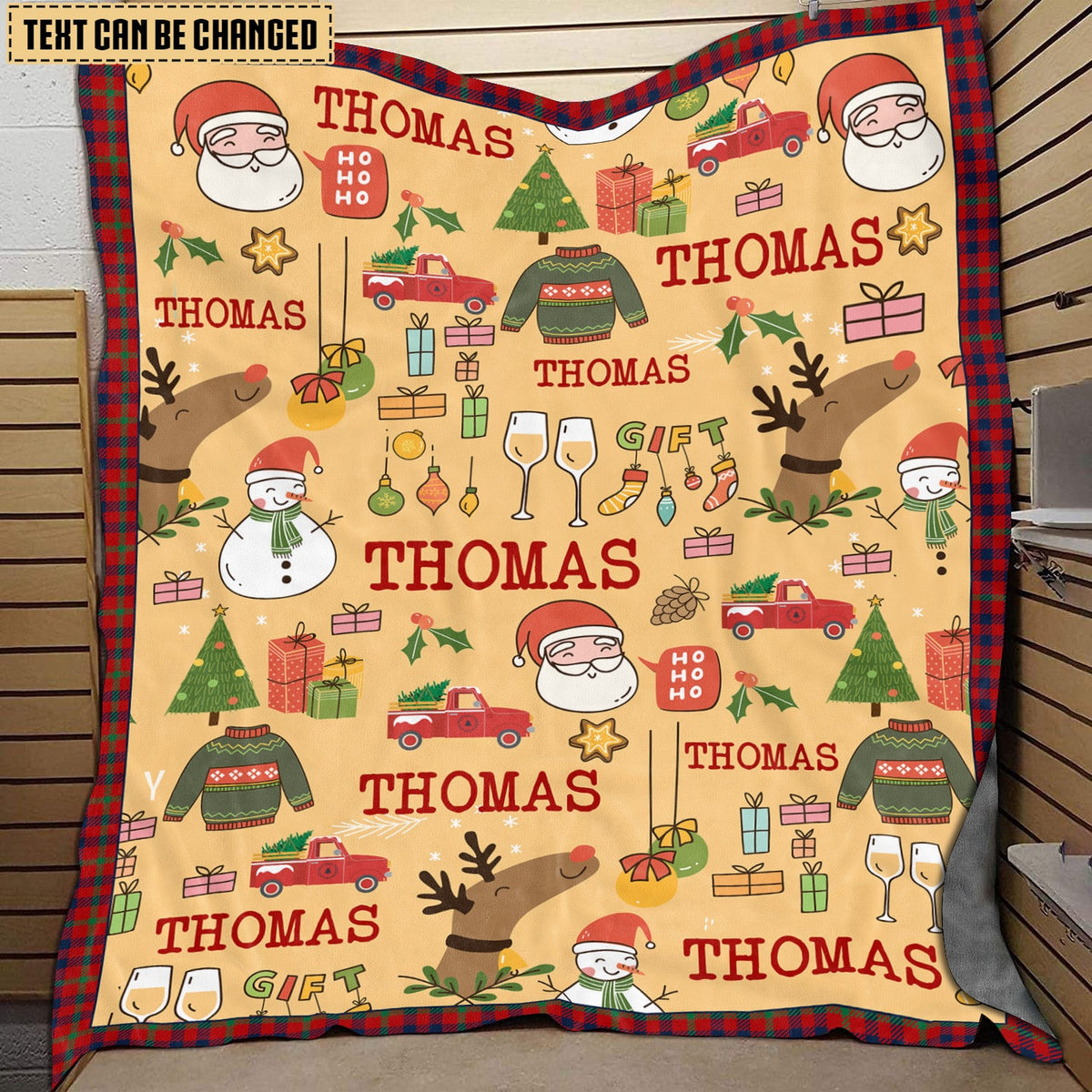 Personalized Baby Name Christmas Fleece Blanket – Custom Random Name Christmas Blanket